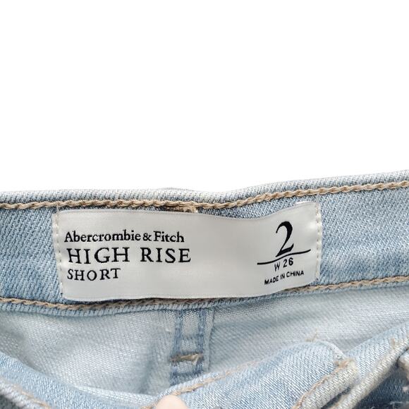 Abercrombie & Fitch High Rise Denim Shorts Light Wash Women's Size 2 Cut Offs - Picture 4 of 15
